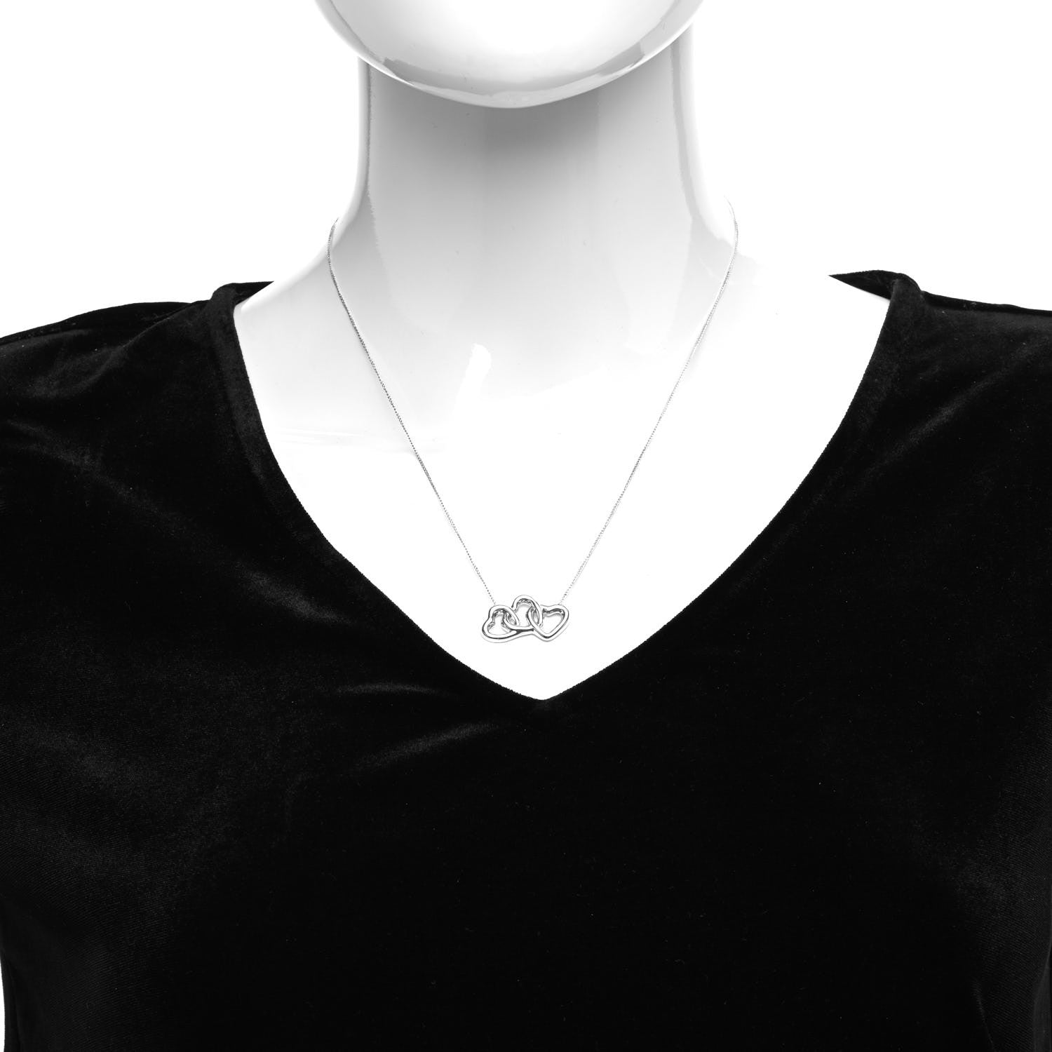 Tiffany Sterling Silver Three Heart Pendant Necklace 2 of 5