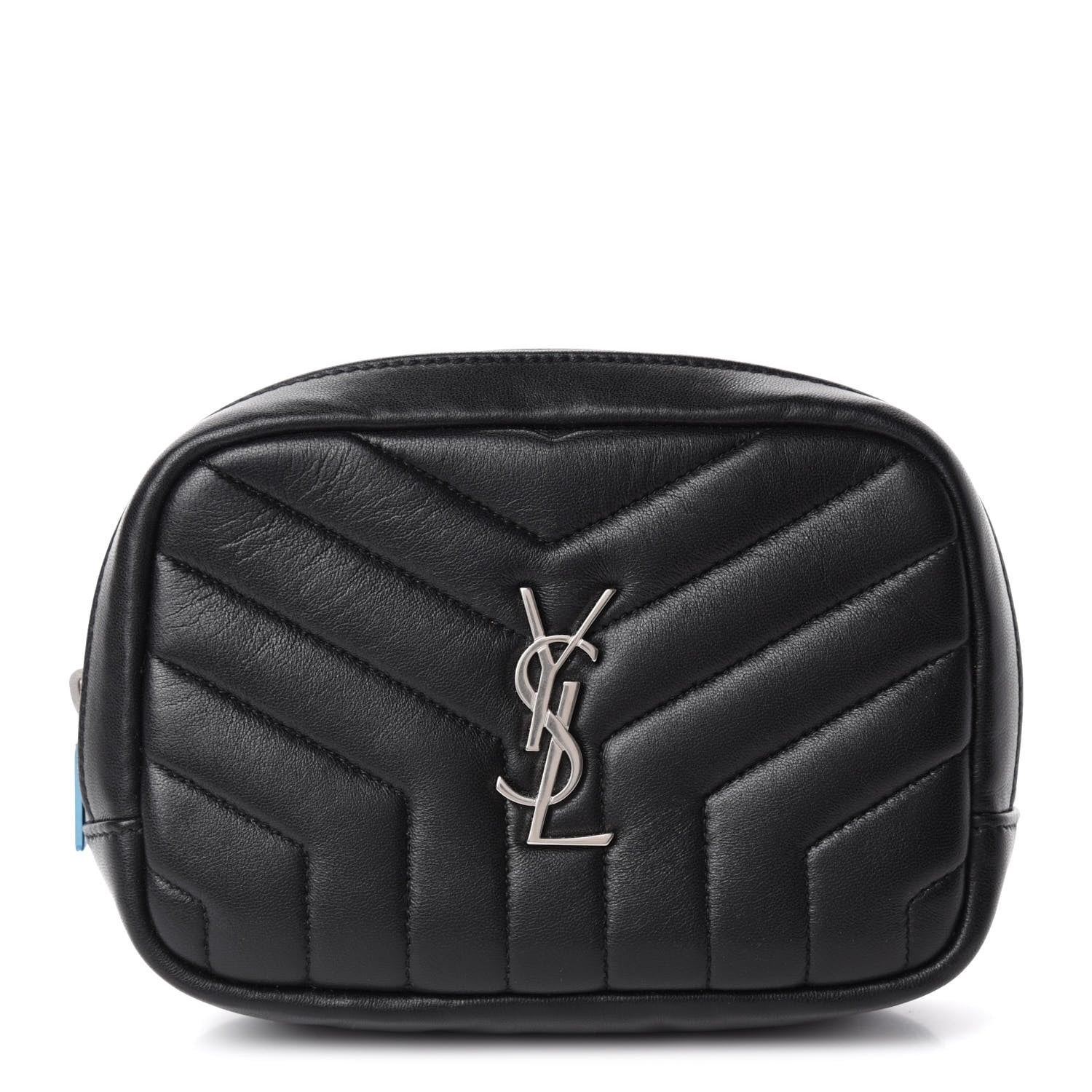 Saint Laurent Lambskin Y Quilted Monogram Loulou Cosmetic Case Black 1 of 8