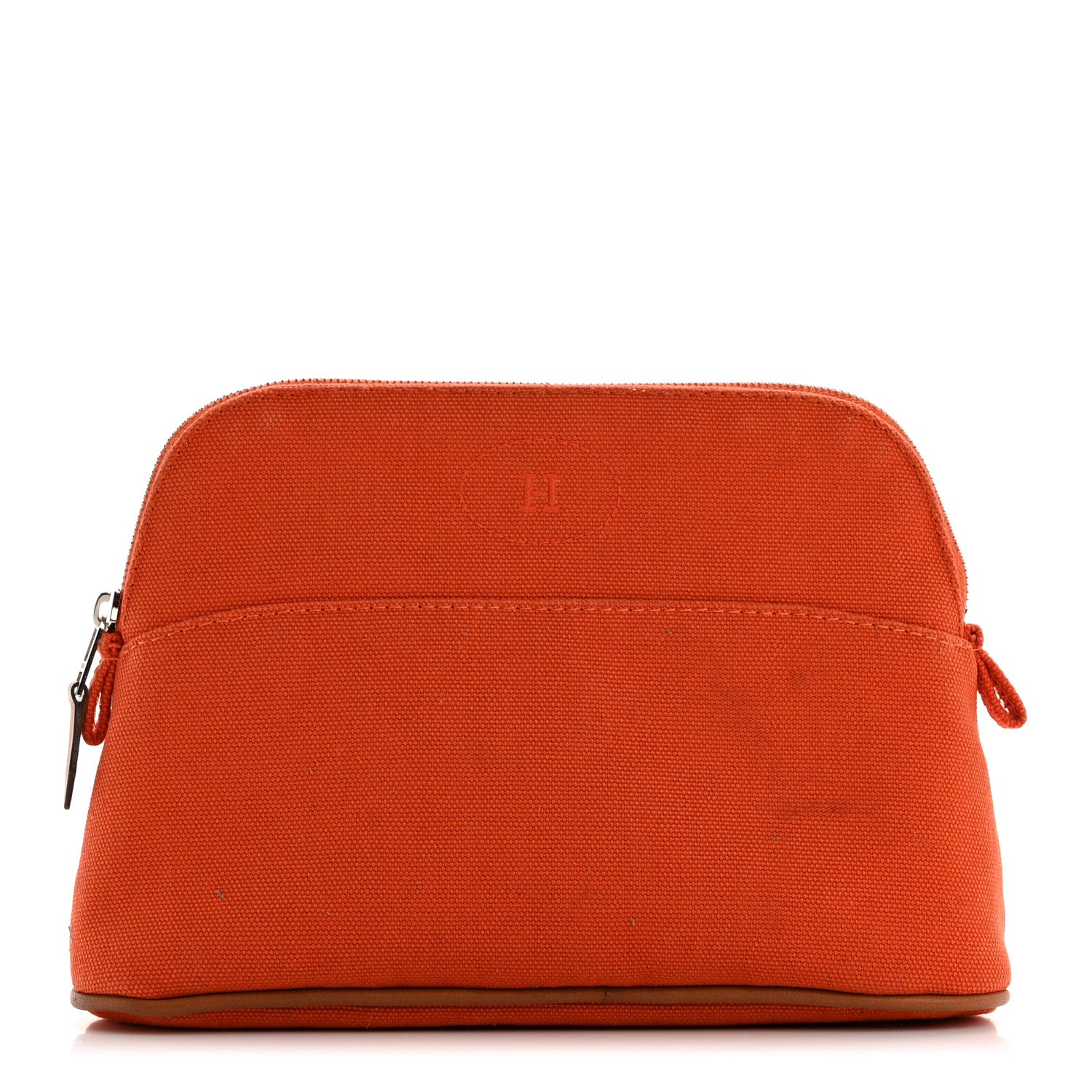 Hermes Cotton Canvas Mini Bolide Travel Cosmetic Pouch Feu 1 of 8
