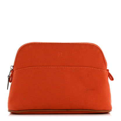 Hermes Cotton Canvas Mini Bolide Travel Cosmetic Pouch Feu 1 of 8