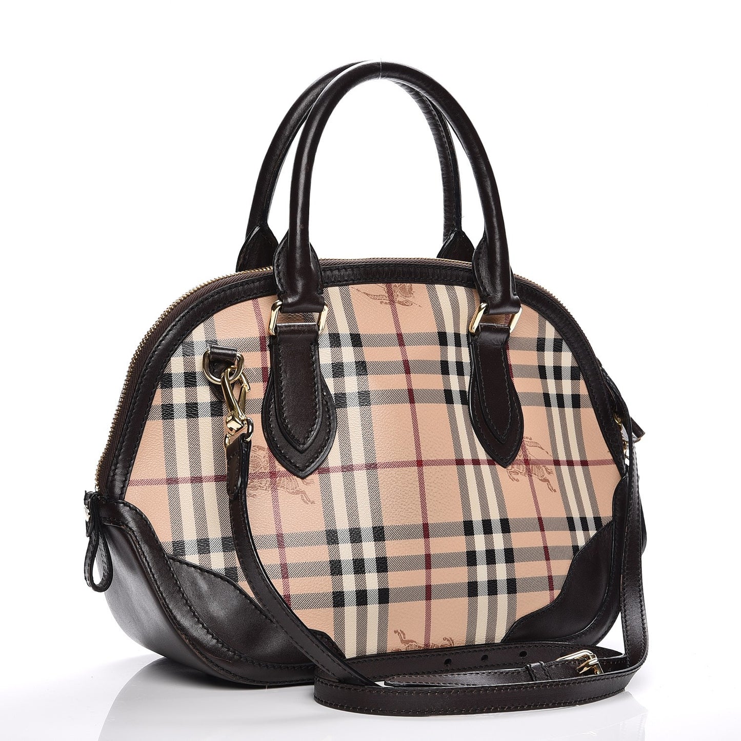 Haymarket Check Small Orchard Bowling Bag Chocolate