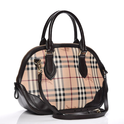 Burberry Haymarket Check Small Orchard Bowling Bag Chocolate 4 of 17