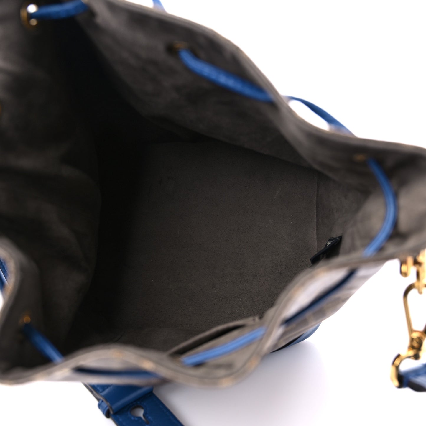 Glazed Fabric Vitello Grace F is Fendi FF 1974 Stamp Patch Grande Mon Tresor Bucket Bag Mogano Panna Iris