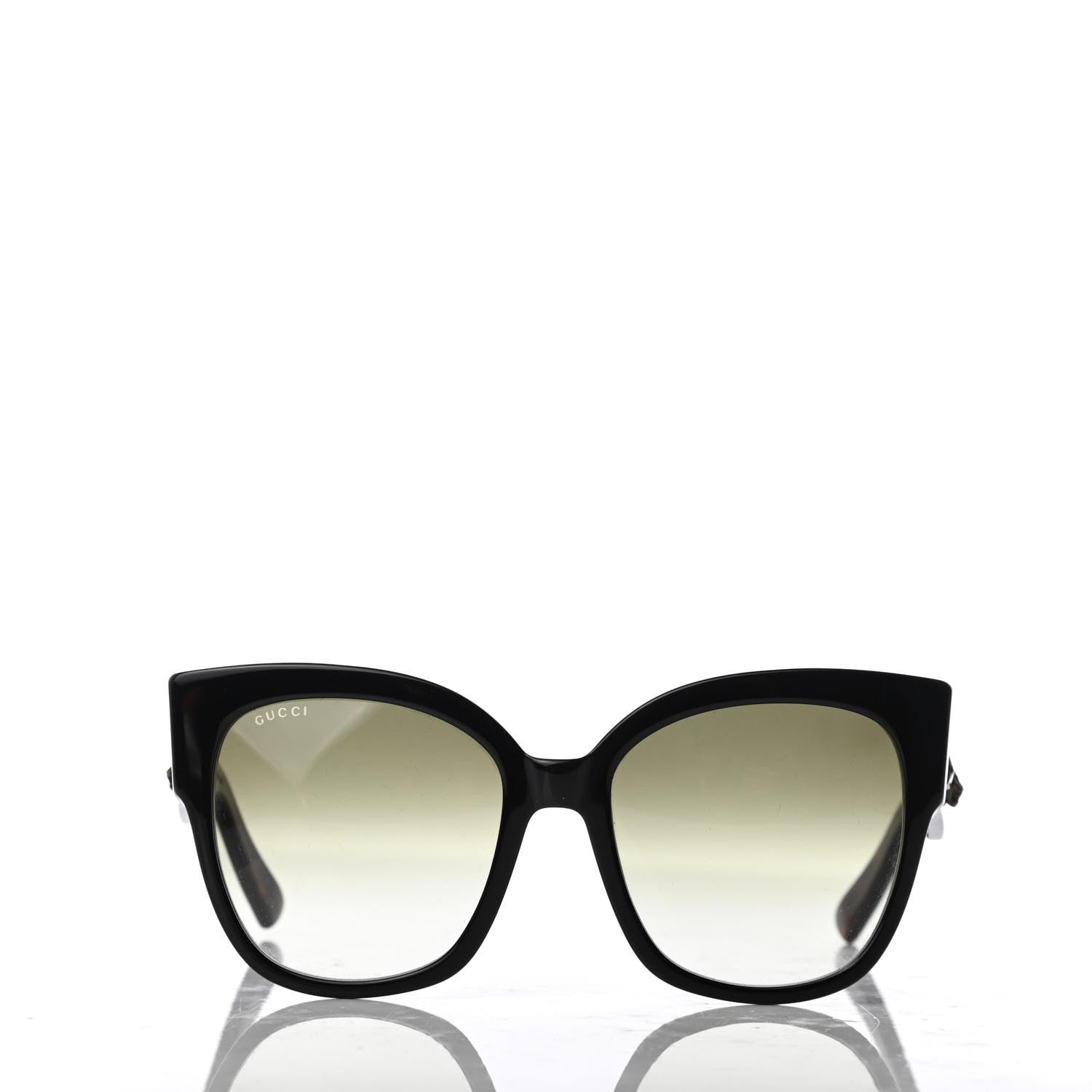 Gucci Acetate Square Frame Web Sunglasses GG0059S Black Tortoise 2 of 8