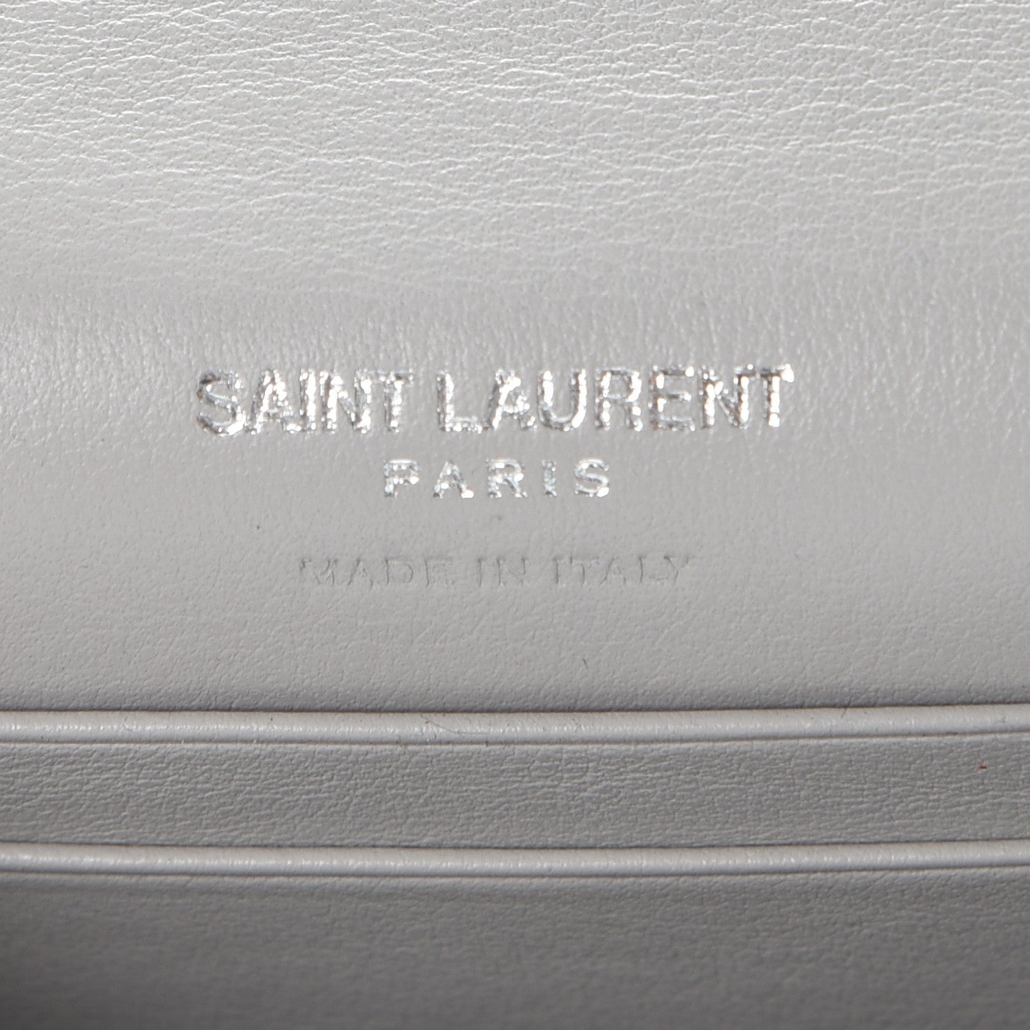 Saint Laurent Shiny Calfskin Crocodile Embossed Monogram Envelope Wallet Mouse Grey 6 of 8