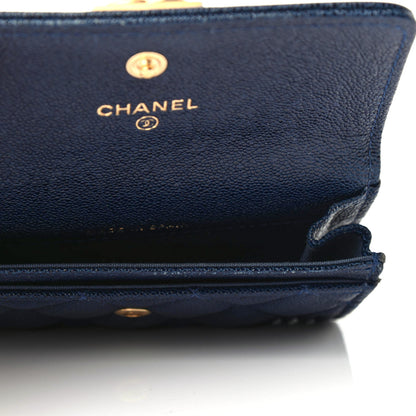 Chanel Caviar Quilted Boy Flap Card Holder Blue 4 of 6