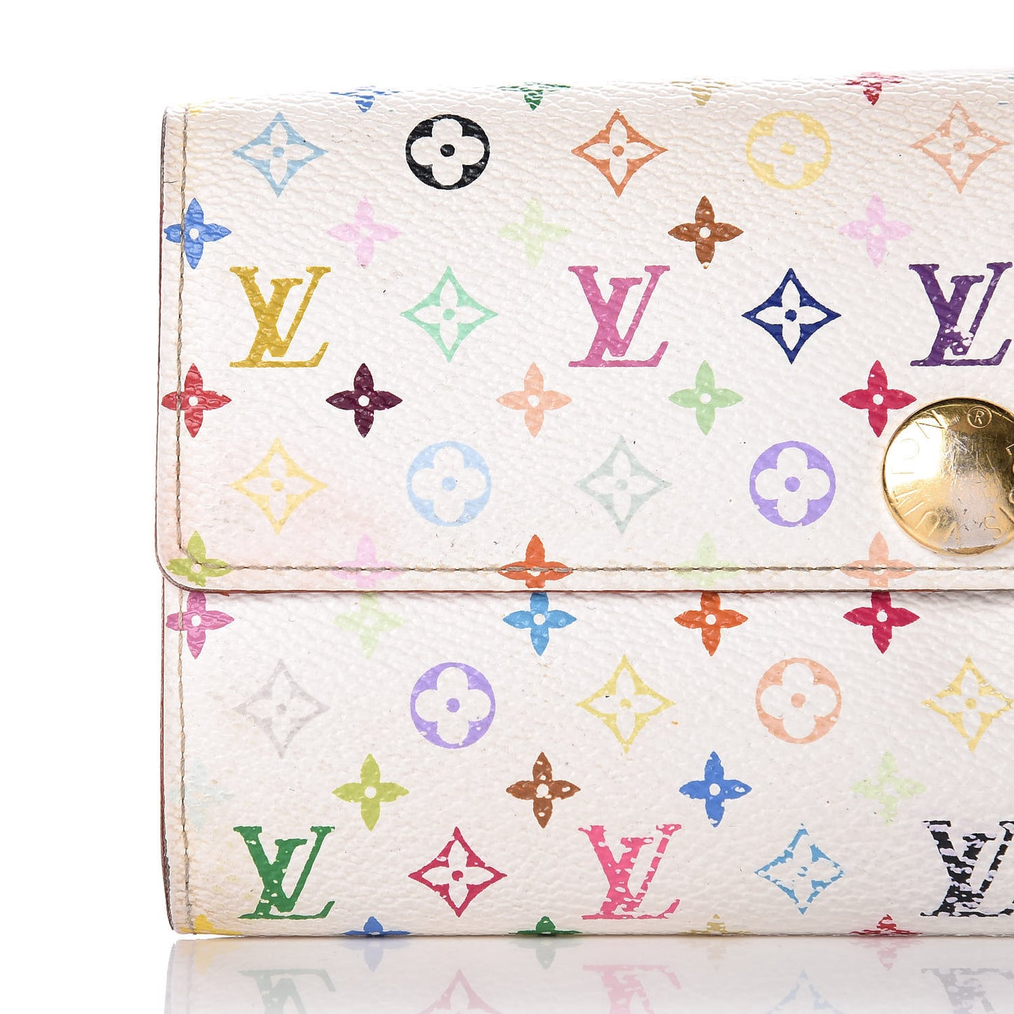 Monogram Multicolor Sarah Wallet White Litchi