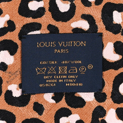 Louis Vuitton Silk Wool Wild At Heart Shawl Caramel Creme Black 4 of 4