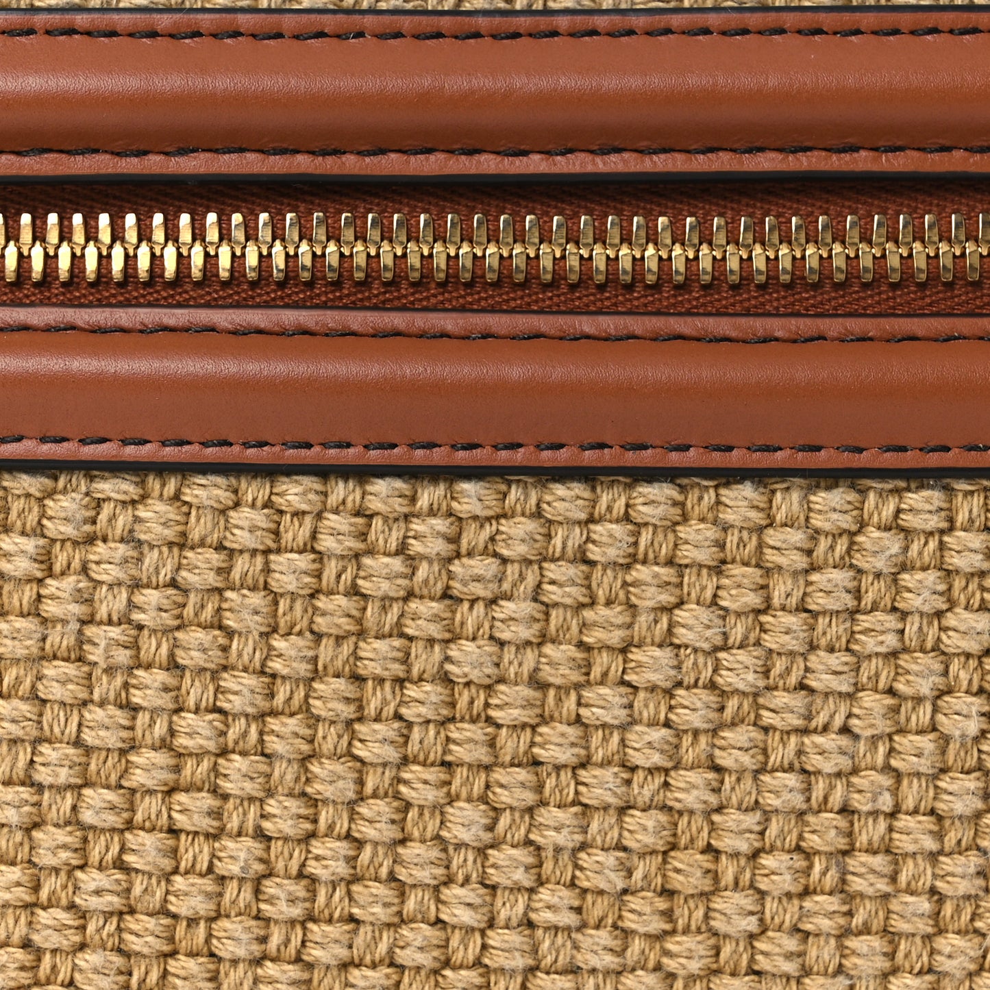 Nappa Jute Intrecciato Bang Bang Vanity Case Cane Sugar Light Wood