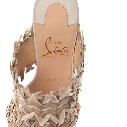 Christian Louboutin Nappa Raffia Fringe Meroine 85 Sandals 37.5 Beige 7 of 9