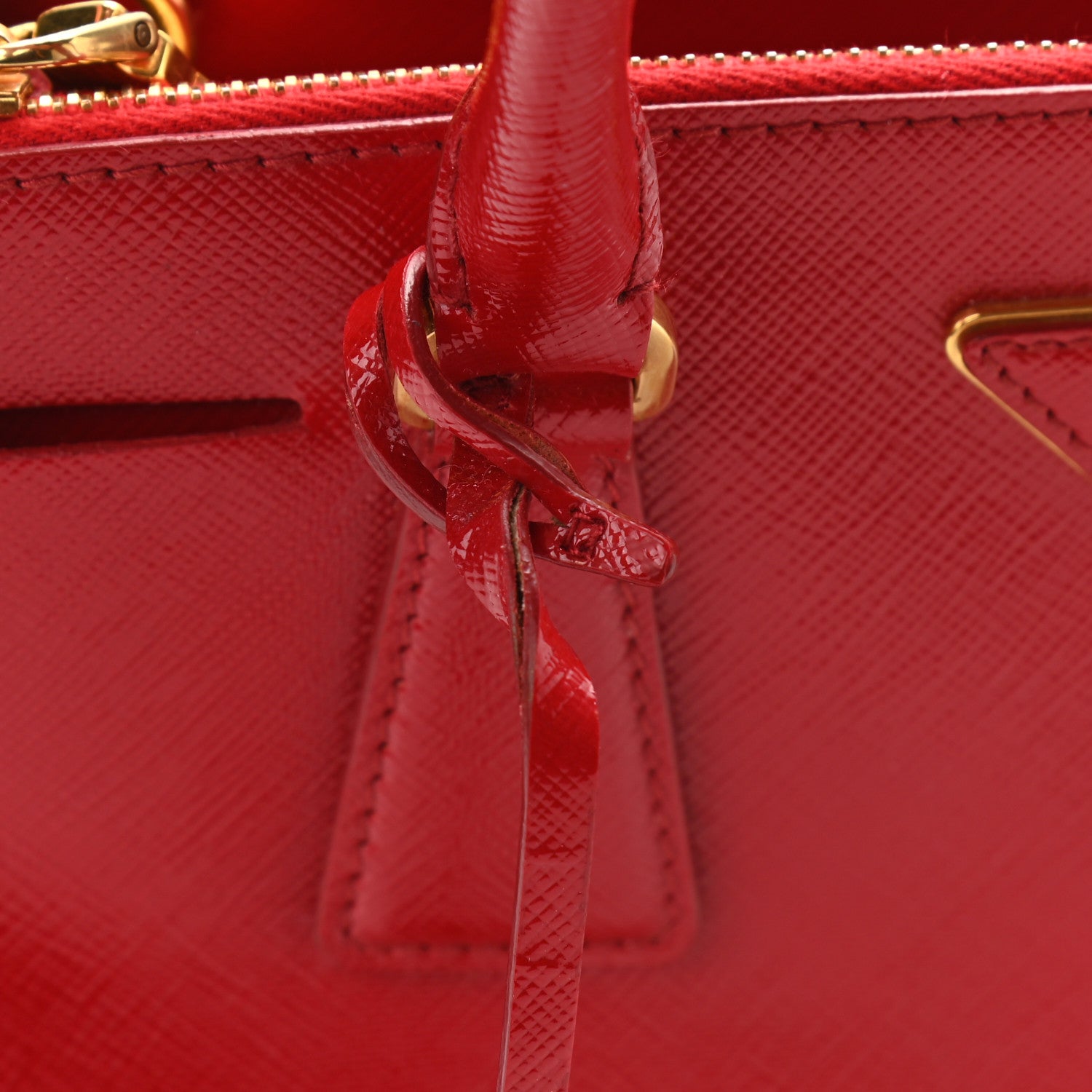 Prada Saffiano Vernice Mini Galleria Double Zip Tote Rosso 11 of 12