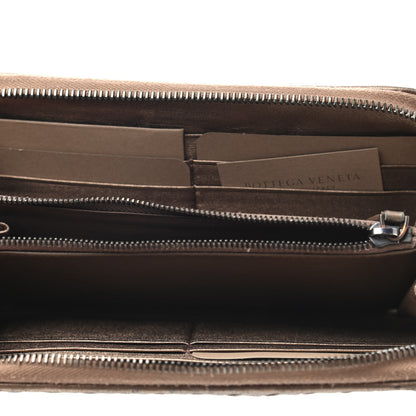Bottega Veneta Metallic Nappa Intrecciato Zip Around Wallet Copper 4 of 4