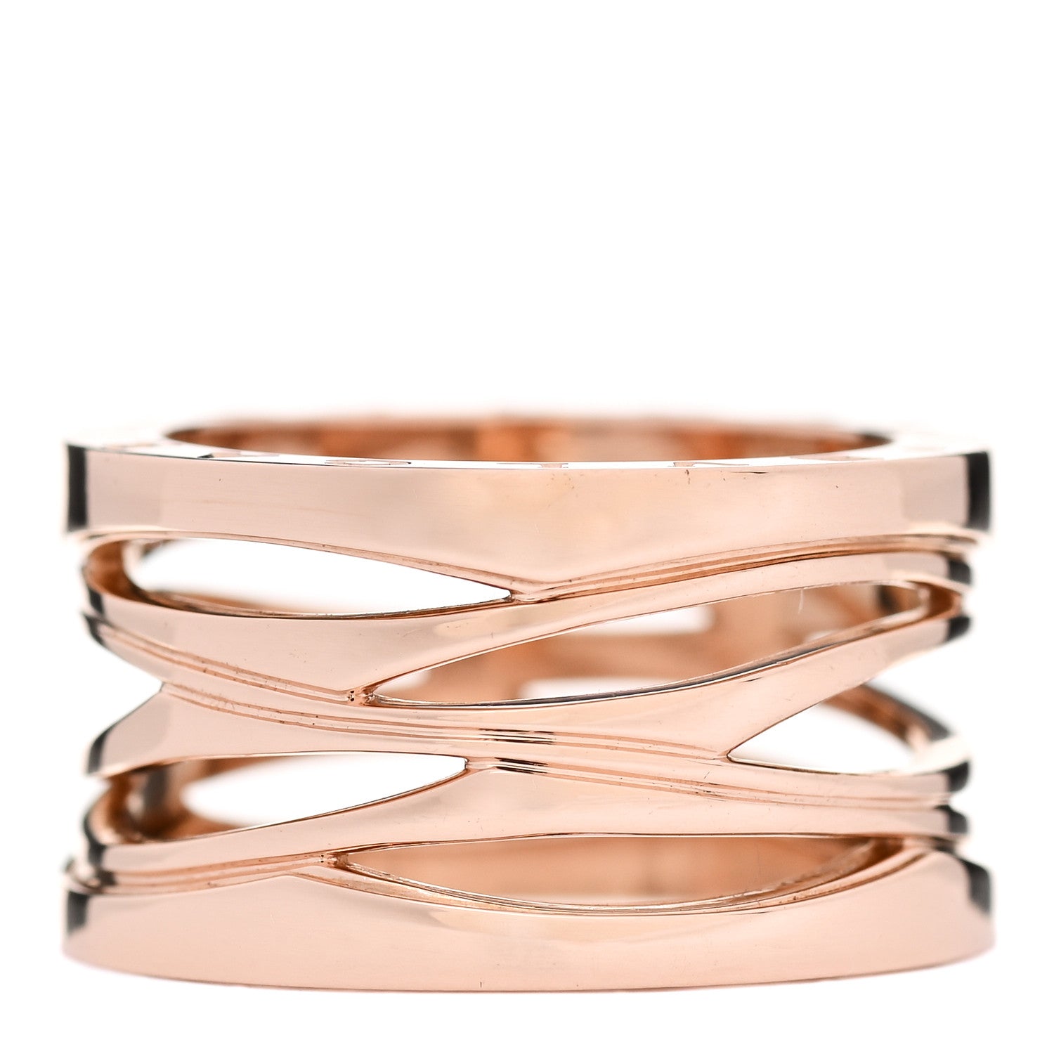 Bulgari 18K Rose Gold B.Zero1 Legend Four-Band Ring 55 7.25 1 of 8