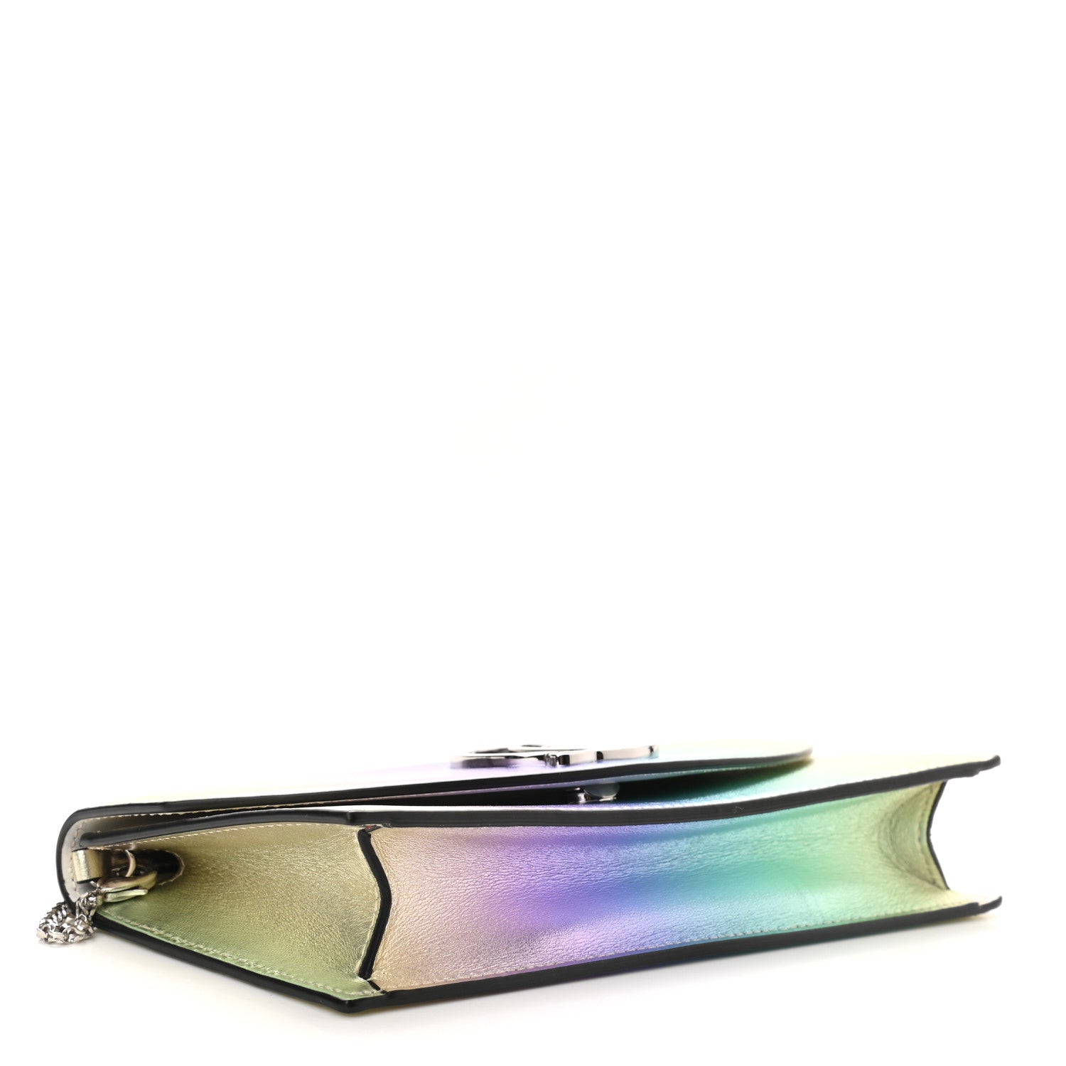 Christian Louboutin Iridescent Calfskin Loubi54 Crossbody Clutch Silver 4 of 11