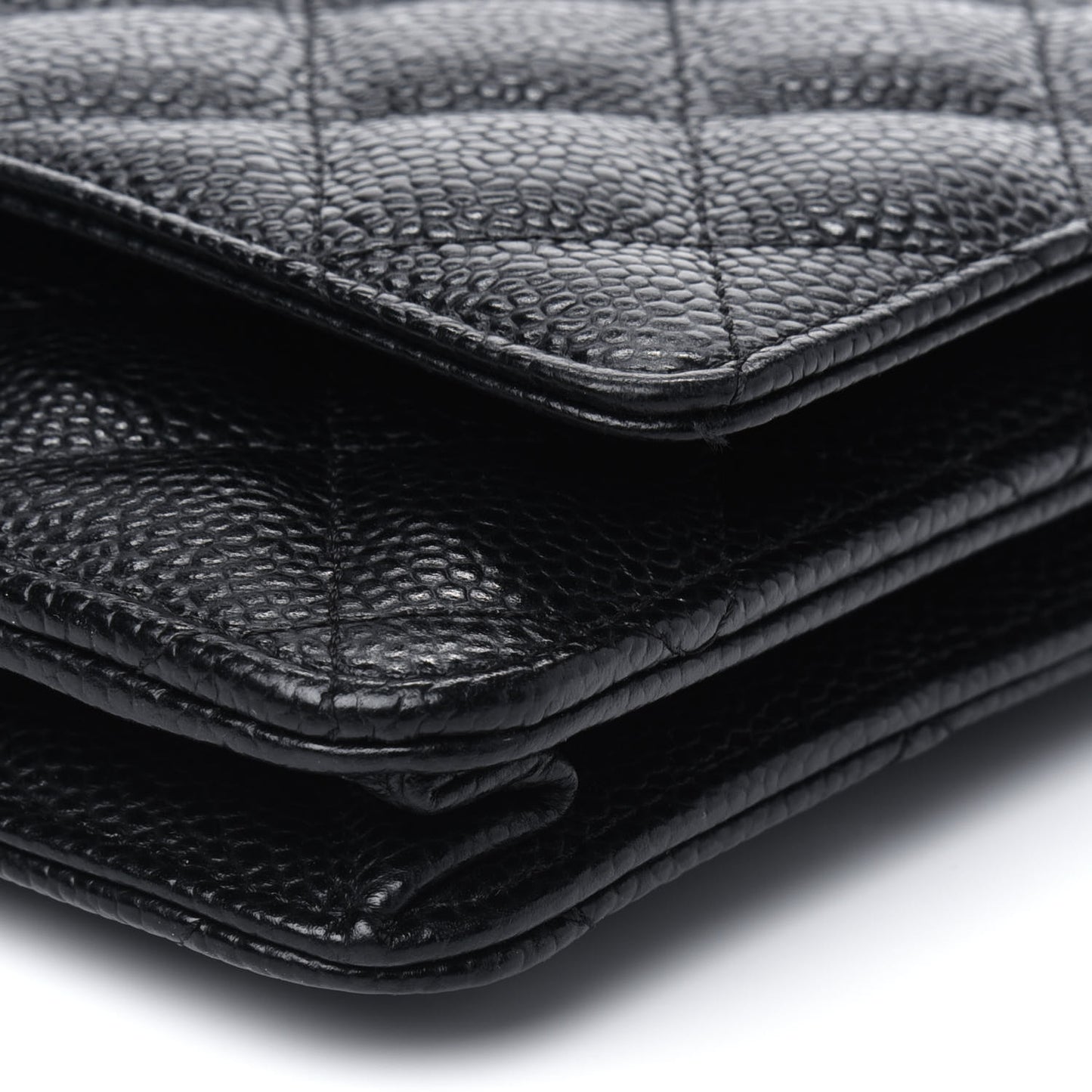 Caviar Quilted Wallet On Chain WOC Black