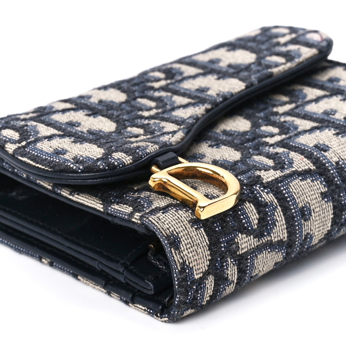 Oblique Saddle Lotus Wallet Blue