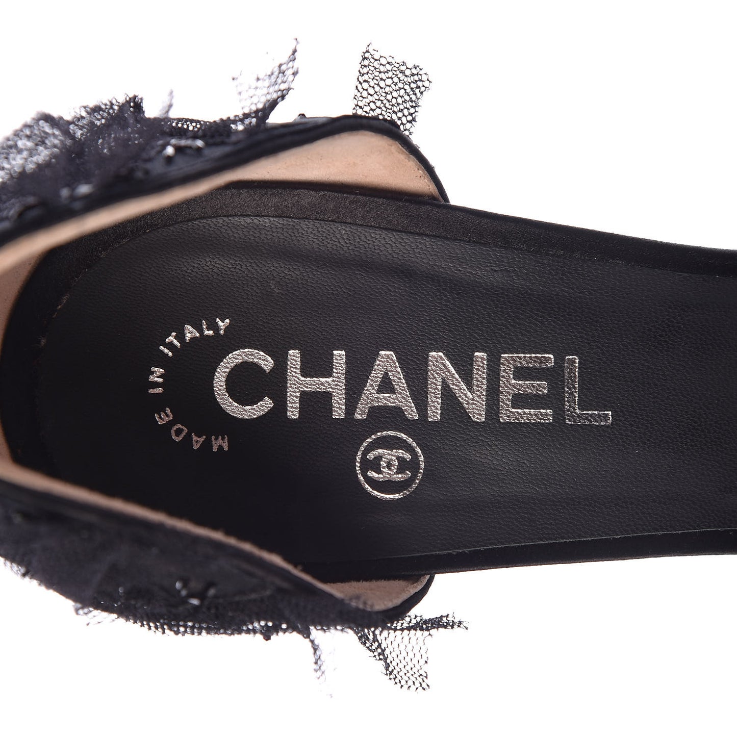 Mesh Open Toe CC Pumps 41 Black