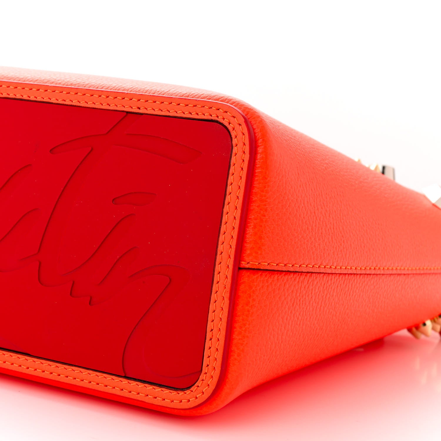 Christian Louboutin Calfskin Empire Spike Studded East West Cabata Tote Sunrise Multicolor 11 of 11
