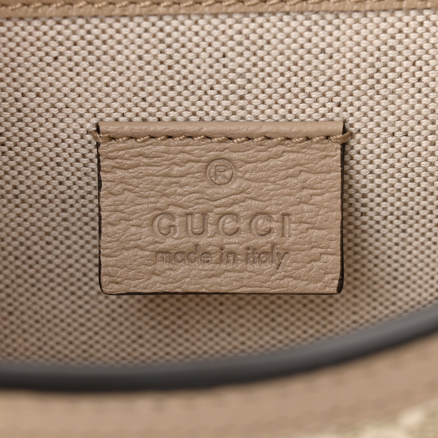 Gucci GG Supreme Monogram Textured Dollar Calfskin Mini Horsebit 1955 Shoulder Bag Beige Mystic White Oatmeal 6 of 10