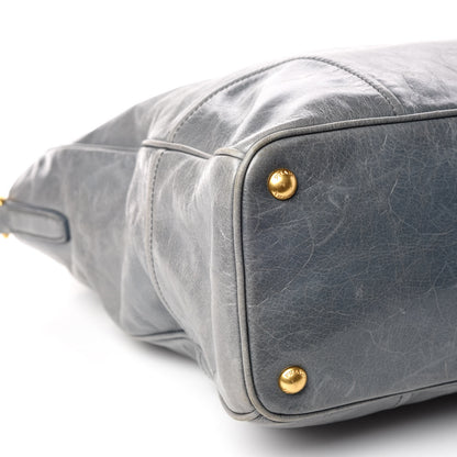Prada Vitello Shine Tote Blue 5 of 12