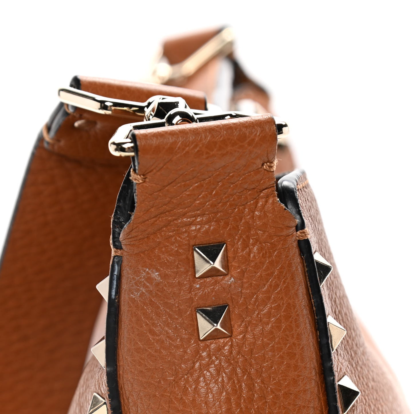 Pebbled Calfskin Small Rockstud Flip-Lock Messenger Bag Light Cuir