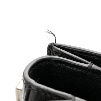 Valentino Garavani Snakeskin Embossed Vitello Calf Hair B-Rockstud Flap Black 10 of 11
