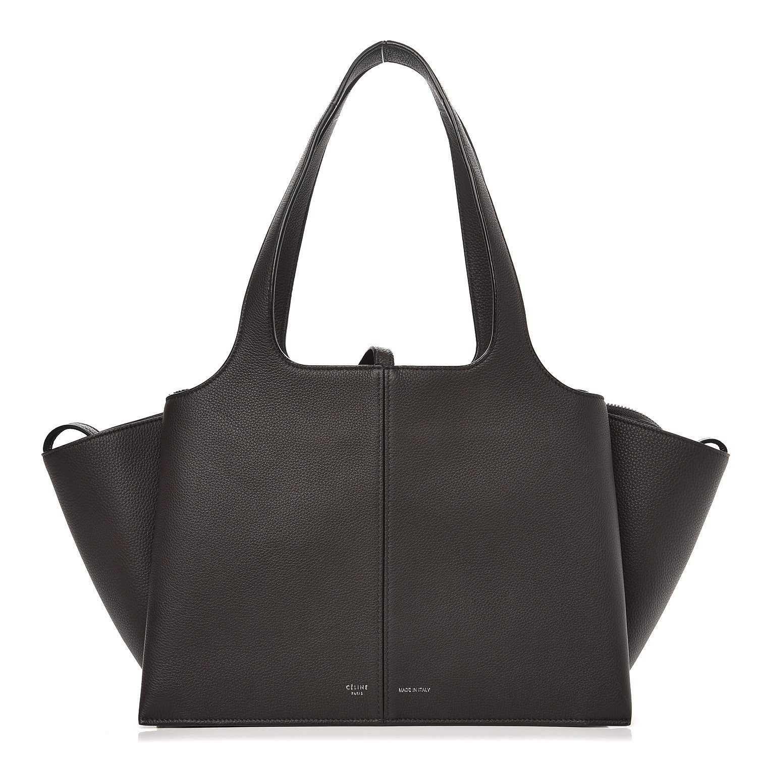 Celine Baby Grained Calfskin Small Tri-Fold Bag Anthracite 1 of 14