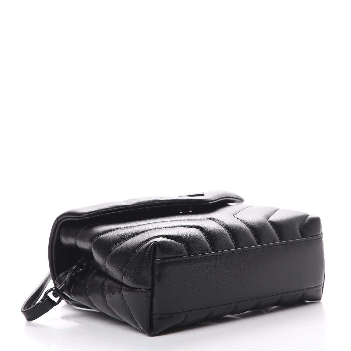 Calfskin Y Quilted Monogram Toy Loulou Crossbody Bag Black