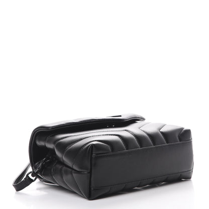 Saint Laurent Calfskin Y Quilted Monogram Toy Loulou Crossbody Bag Black 3 of 12