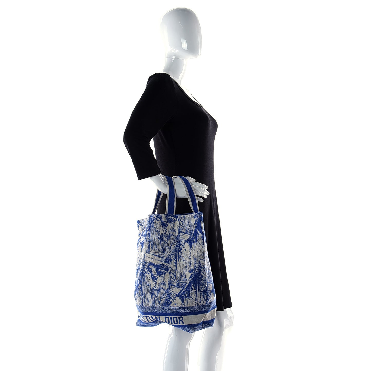 Canvas Print Cruise Tote Ivory Blue
