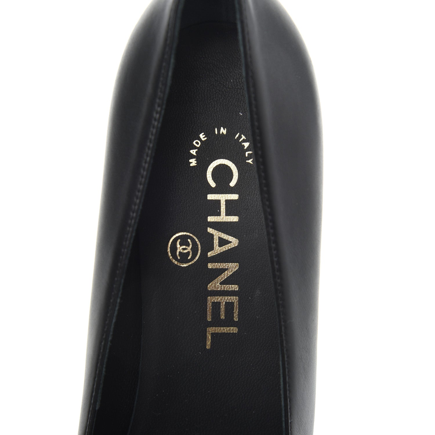 Chanel Iridescent Calfskin Grosgrain Cap Toe Pumps 37 Black 5 of 7