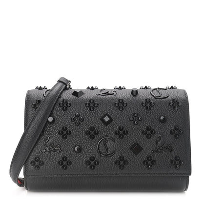 Christian Louboutin Calfskin Spikes Loubinthesky Paloma Clutch Black 1 of 9