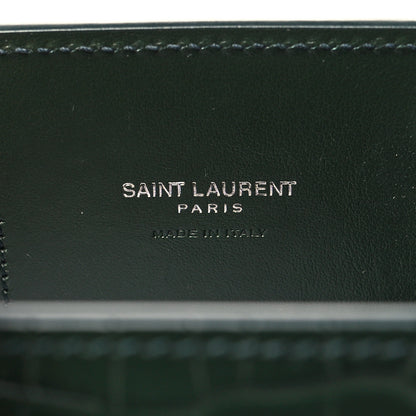 Saint Laurent Calfskin Crocodile Embossed Nano Sac De Jour Dark Green 6 of 10