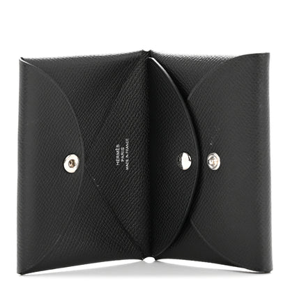 Hermes Epsom Calvi Duo Card Case Black 9 of 16