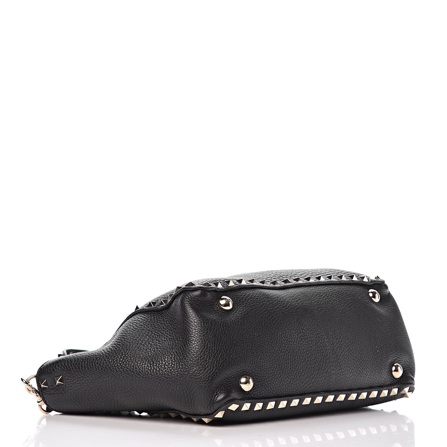 Valentino Garavani Grained Calfskin Small Rockstud Tote Black 4 of 10