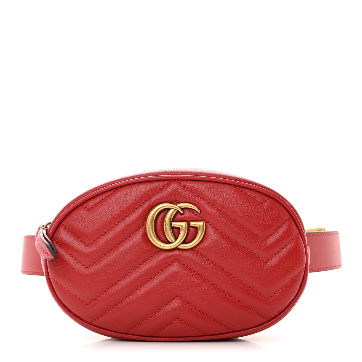 Calfskin Matelasse GG Marmont Belt Bag 85 34 Hibiscus Red
