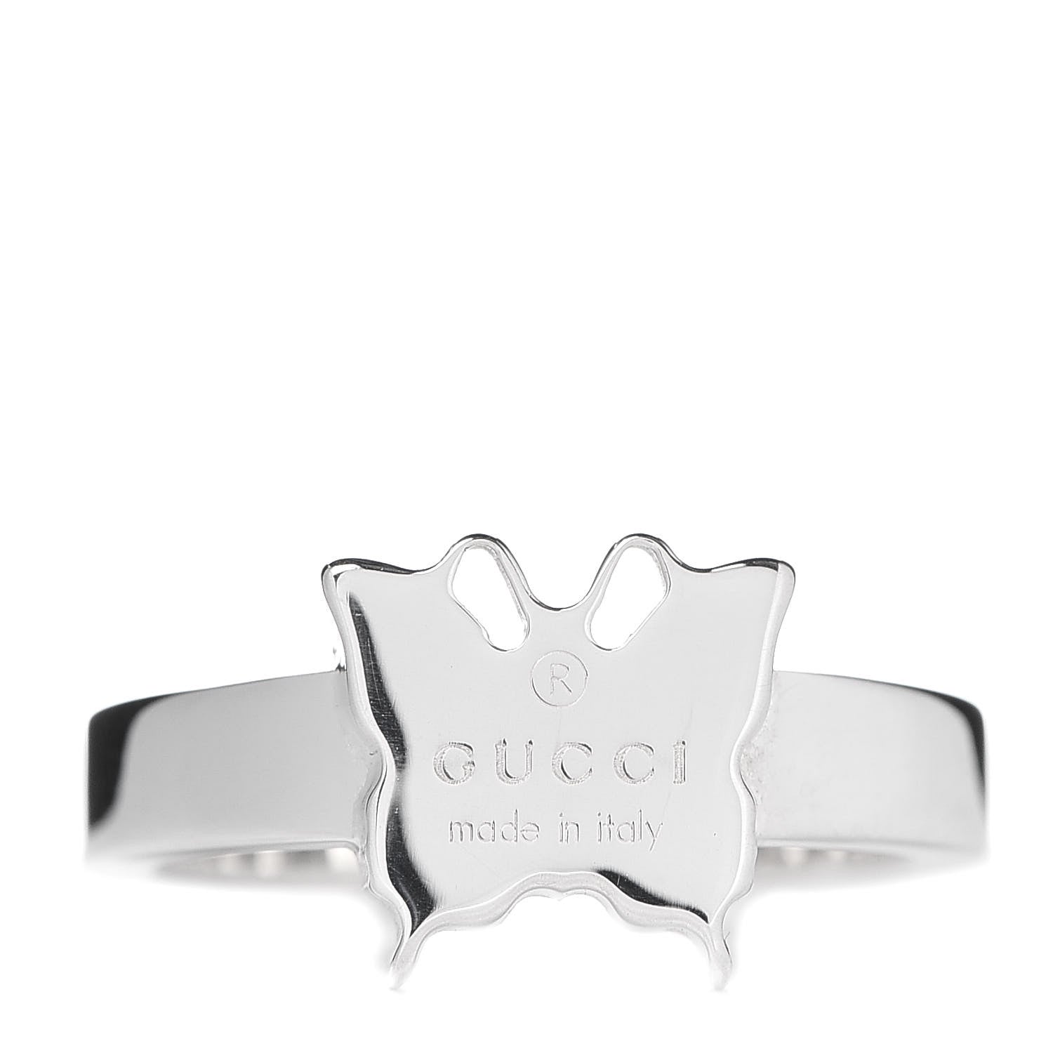 Gucci Sterling Silver Butterfly Band Ring 57 8 1 of 4
