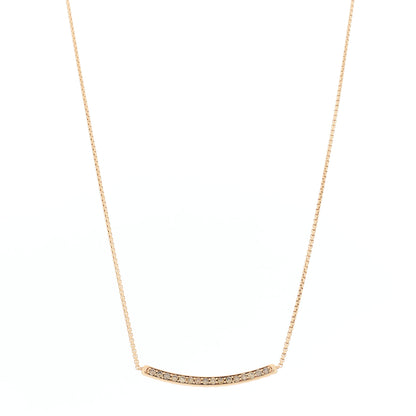 David Yurman 18K Rose Gold Cognac Diamond Petite Pave Bar Necklace 1 of 5