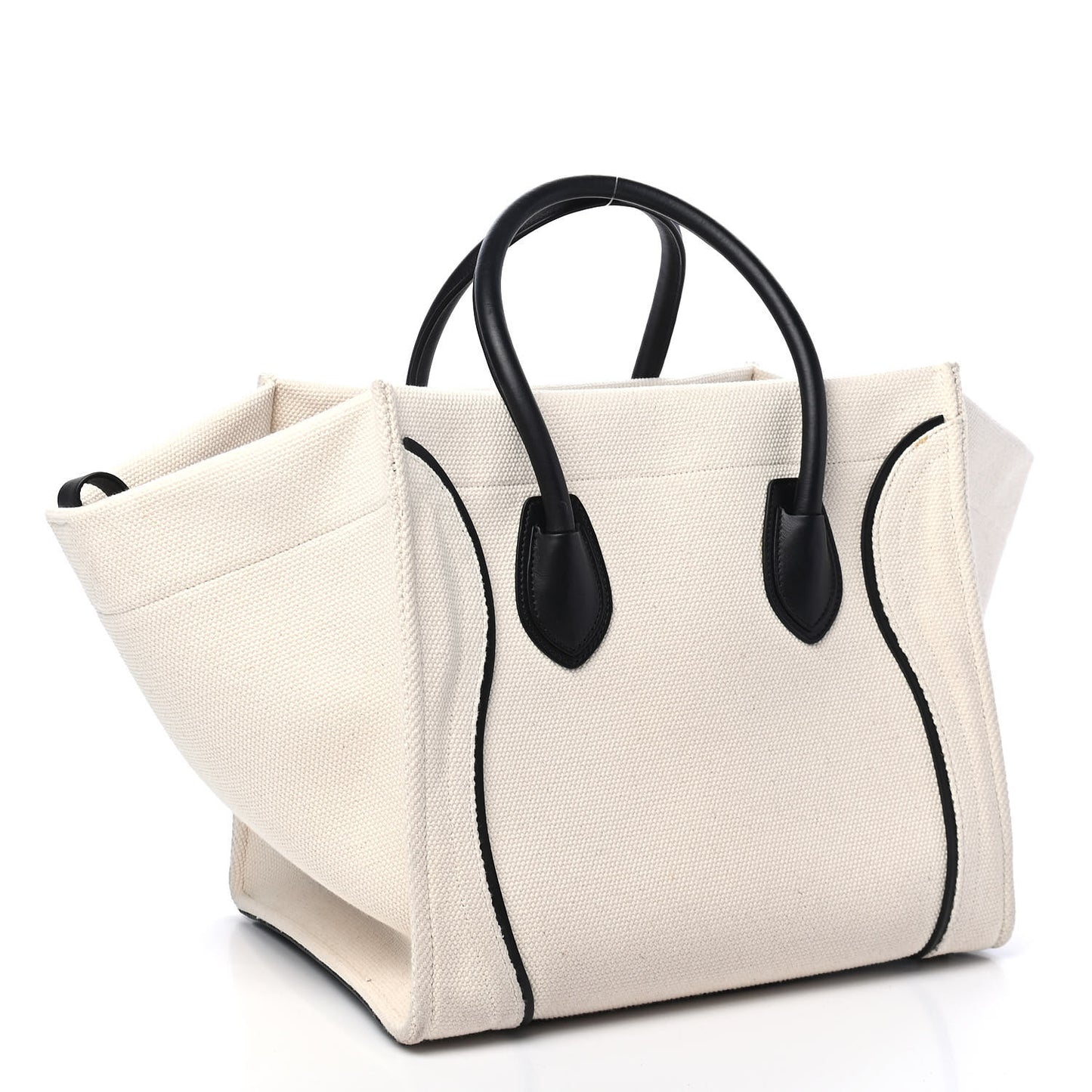 Cotton Canvas Medium Phantom Luggage White Black