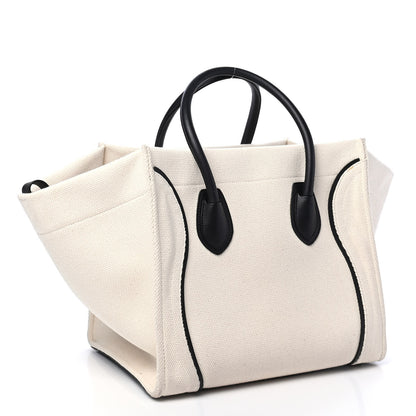 Celine Cotton Canvas Medium Phantom Luggage White Black 2 of 11