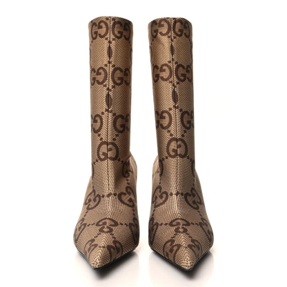 Balenciaga X GUCCI Jersey Maxi GG Monogram Crepe Knife Booties 37 Camel Ebony 2 of 7