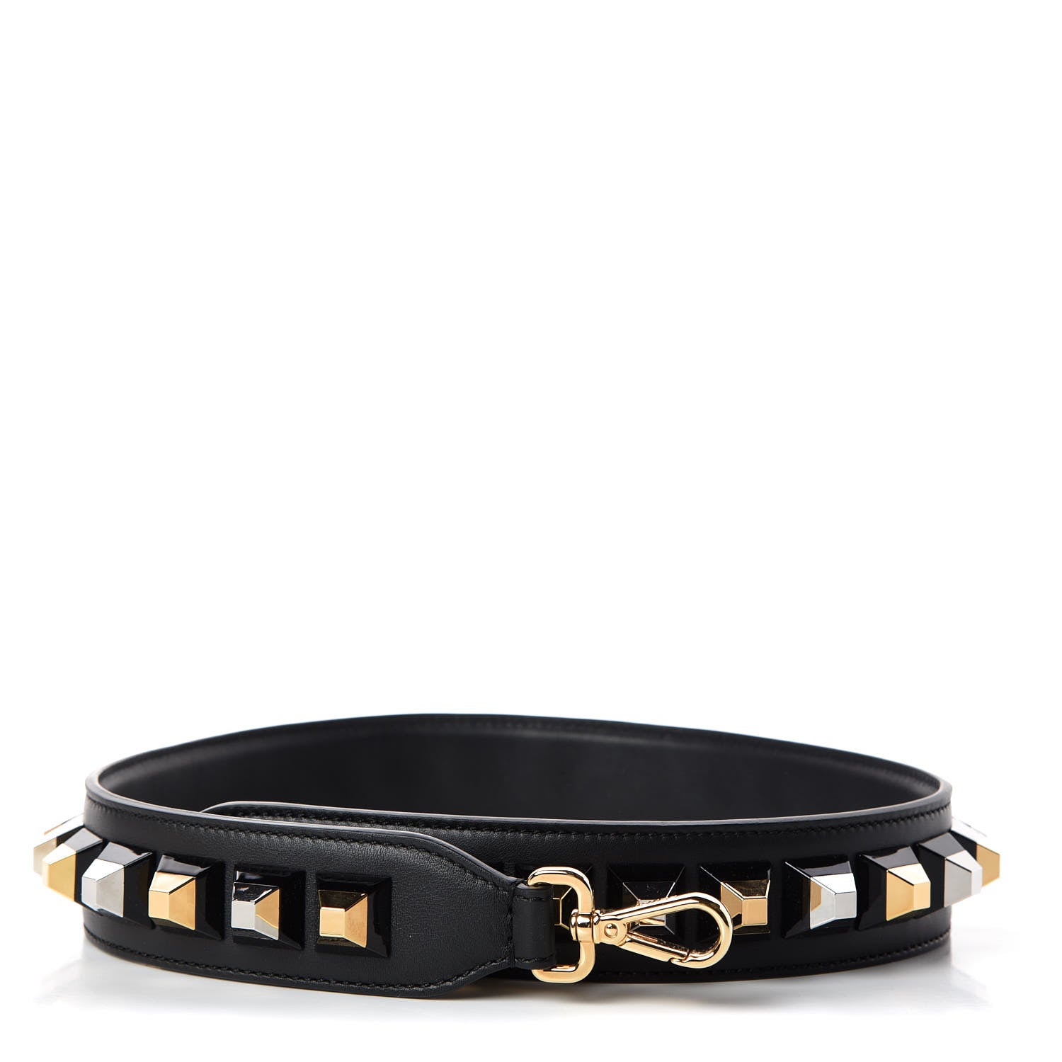 Fendi Calfskin Studded Strap You Black Gold 1 of 5