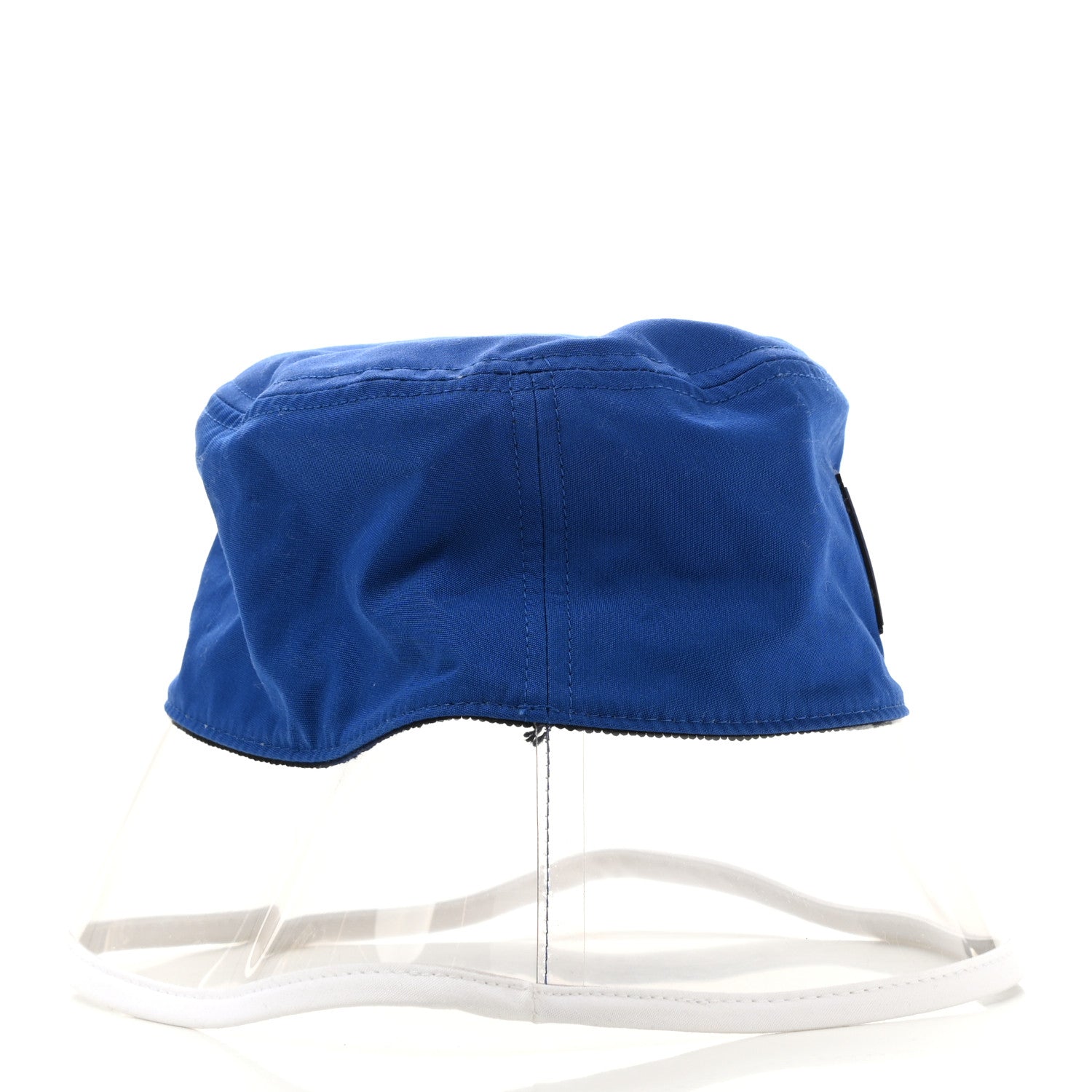 Prada Cotton PVC Logo Embroidered Womens Bucket Hat M Blue 5 of 8