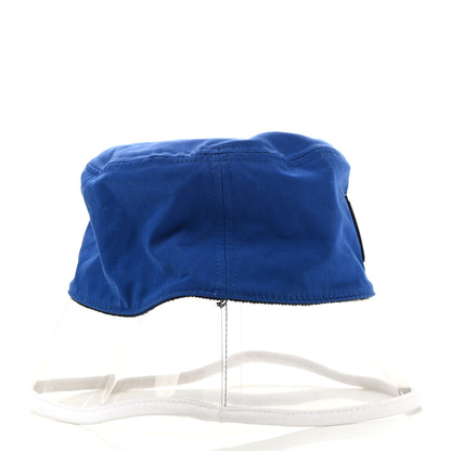 Prada Cotton PVC Logo Embroidered Womens Bucket Hat M Blue 5 of 8