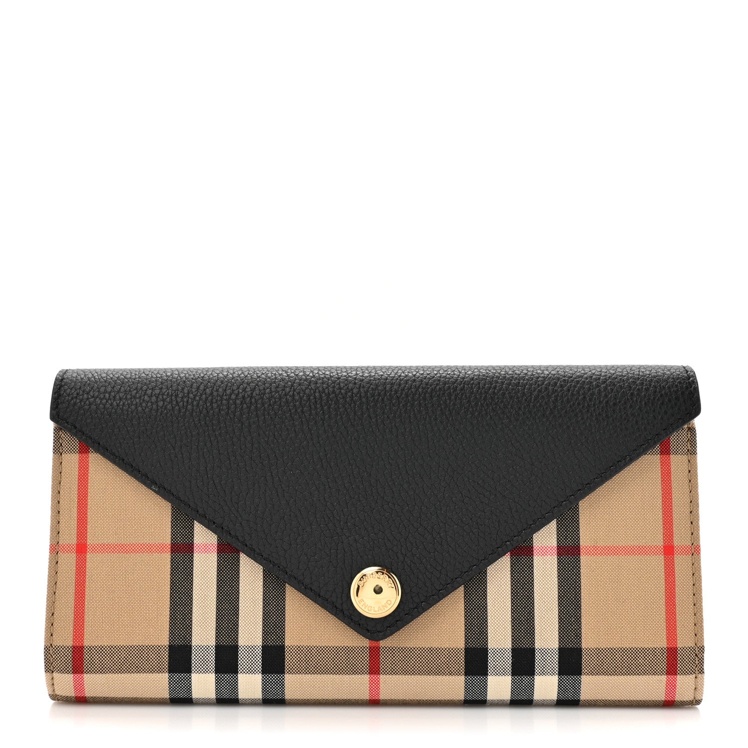 Burberry Vintage Check Grain Calfskin Halton Wallet Black 1 of 7