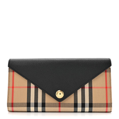 Burberry Vintage Check Grain Calfskin Halton Wallet Black 1 of 7