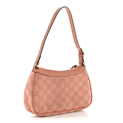 Gucci Monogram Textured Dollar Calfskin Small Ophidia Hobo Cloche Rose Pink 3 of 12