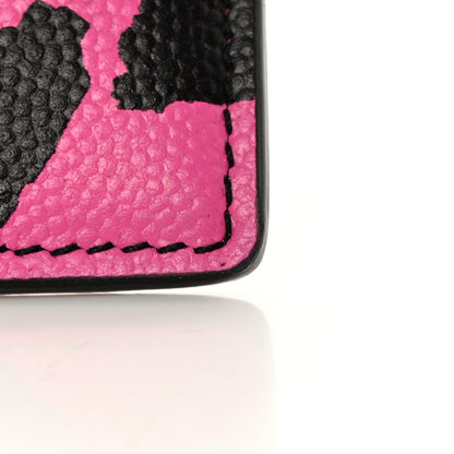 Saint Laurent Calfskin Zebra Print Credit Card Case Fuchsia Black 17 of 17