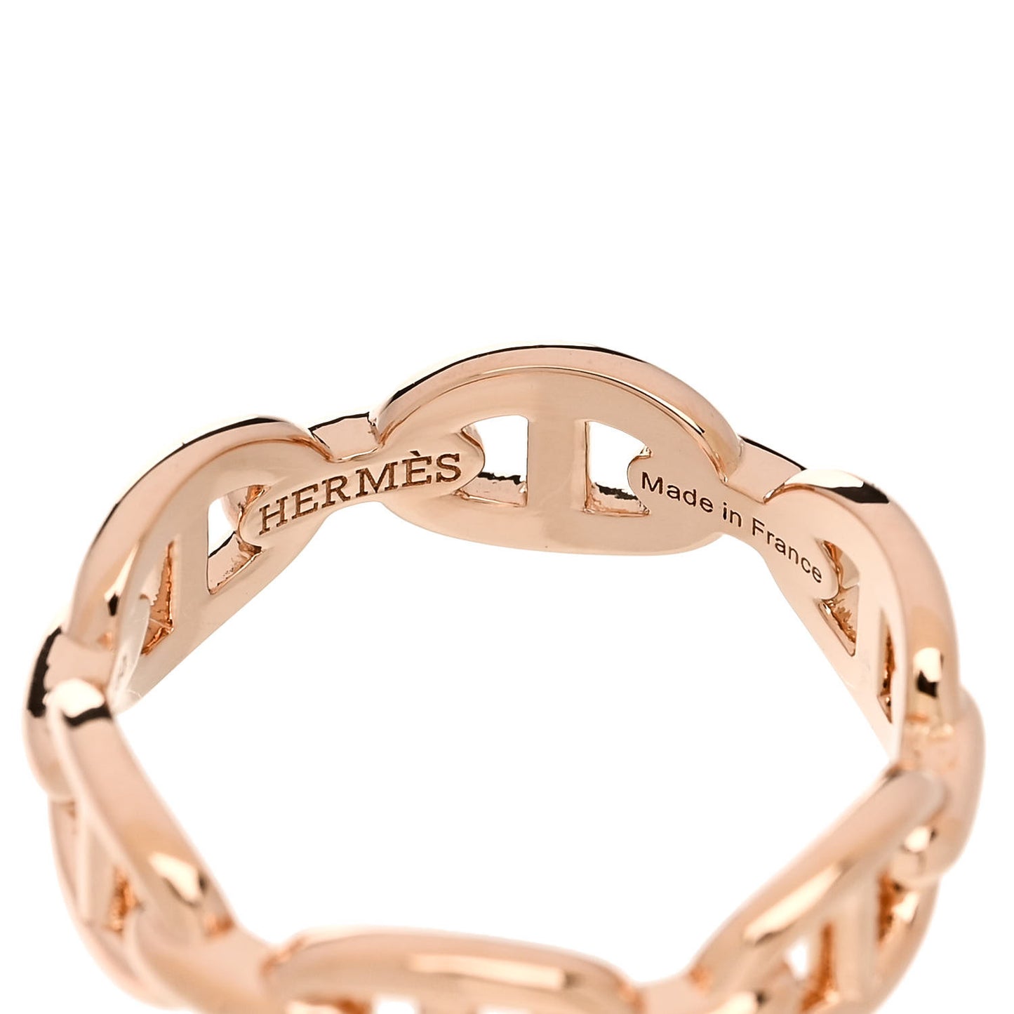 18K Rose Gold PM Chaine d'Ancre Enchainee Ring 53 6.5
