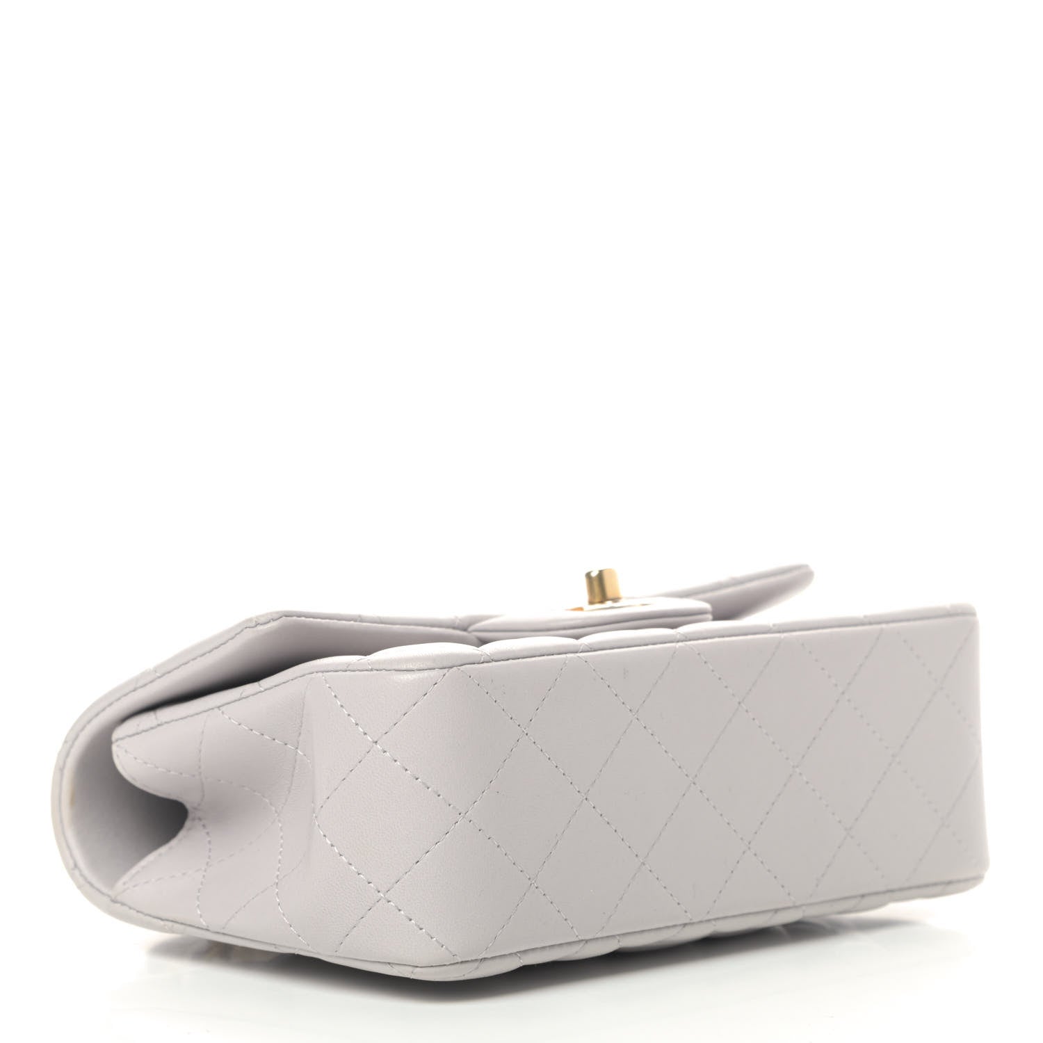 Chanel Lambskin Quilted Mini Top Handle Rectangular Flap Grey 3 of 5